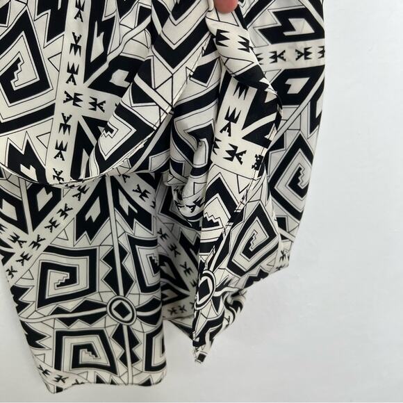 Amanda Uprichard Black White Geometric Silk Spaghetti Strap Mini Dress Size S - Picture 5 of 10